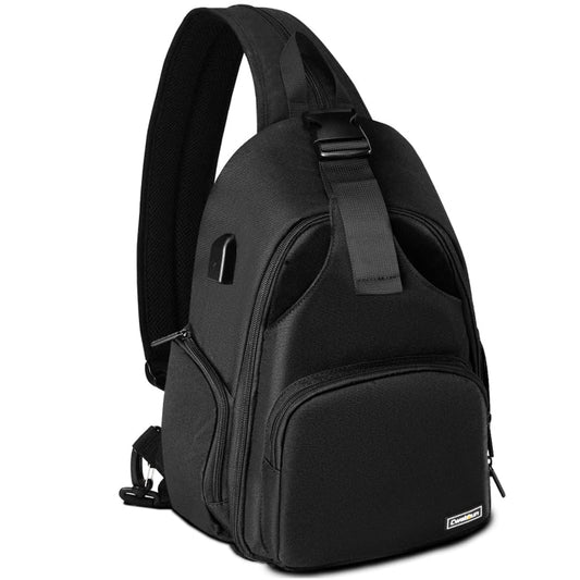 Cwatcun D17 Sac à dos bandoulière pour appareil photo (noir)