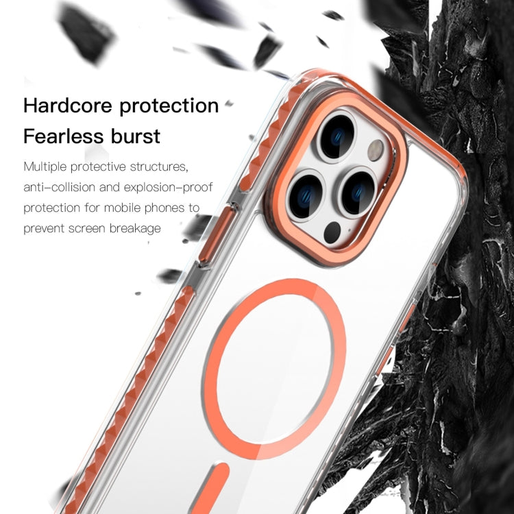 For iPhone 15 Pro Max Mutural Cushion Series MagSafe Magnetic Phone Case(Grey)