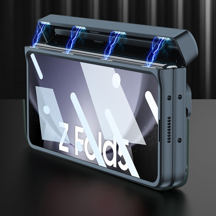 For Samsung Galaxy Z Fold5 GKK Integrated Folding Alloy Shell PC Phone Case with Pen Box, Not Included Pen(Black)