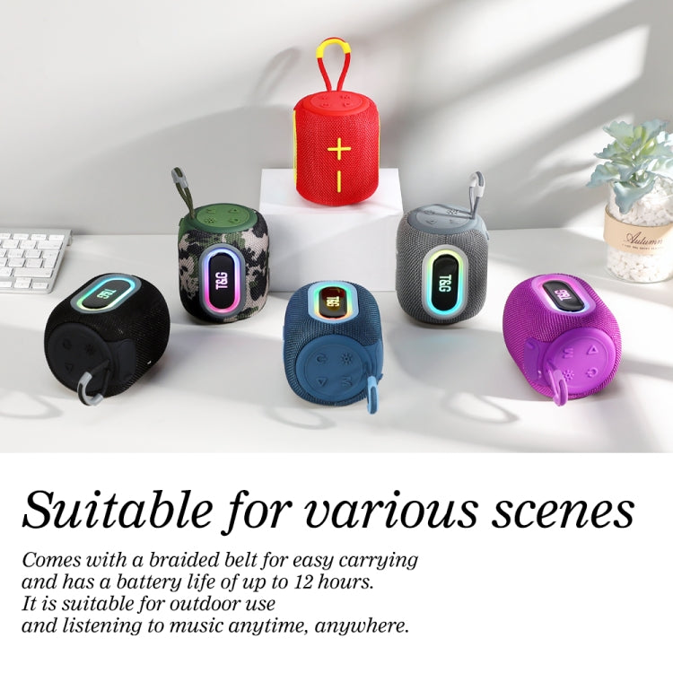 T&G TG664 LED Portable Subwoofer Wireless Bluetooth Speaker(Red)