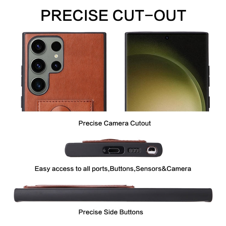 Pour Samsung Galaxy S24 Ultra 5G Étui de protection en cuir à couverture complète Fierre Shann (marron)