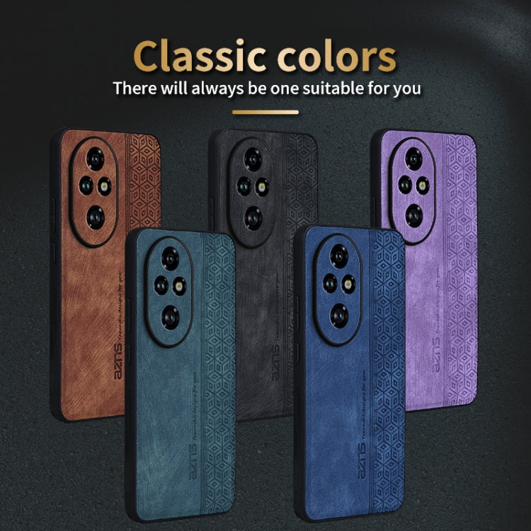 For Honor 200 AZNS 3D Embossed Skin Feel Phone Case(Purple)