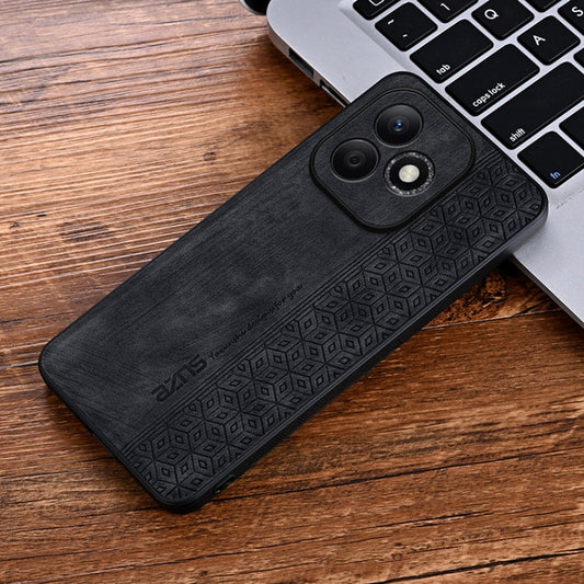 For Honor X60i AZNS 3D Embossed Skin Feel Phone Case(Black)