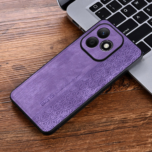 For Honor X60i AZNS 3D Embossed Skin Feel Phone Case(Purple)
