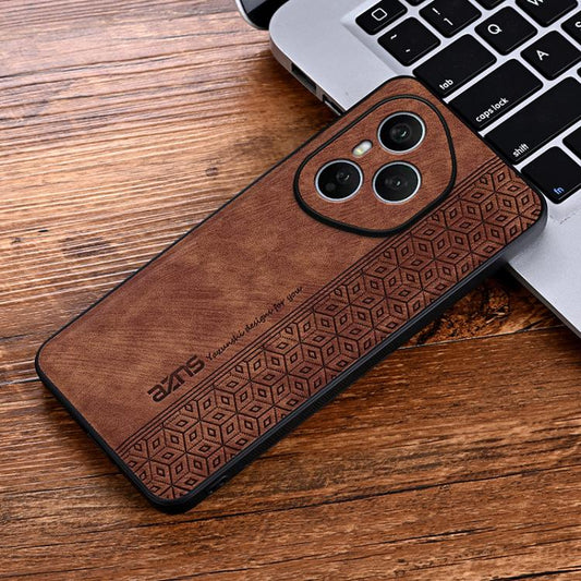 For Honor 400 Pro Global 160.8mm AZNS 3D Embossed Skin Feel Phone Case(Brown)