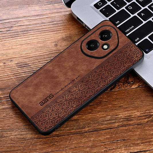 For Honor 400 Global 156.5mm AZNS 3D Embossed Skin Feel Phone Case(Brown)