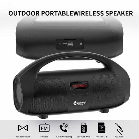 Haut-parleur Bluetooth portable sans fil TWS NewRixing NR2055 avec microphone (Bleu)
