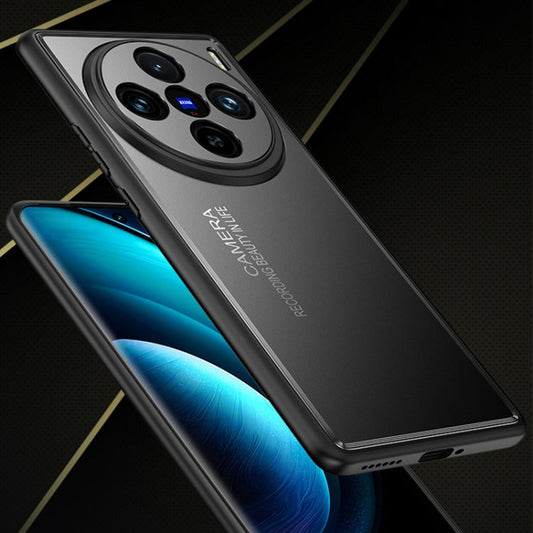 For vivo X100 Pro Frosted Metal Phone Case(Blue)