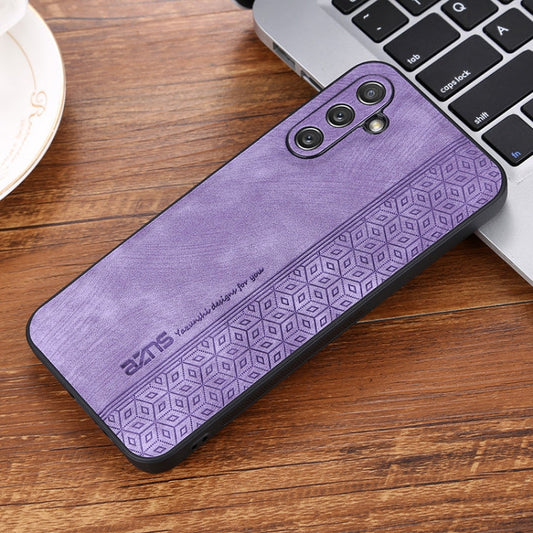 For Samsung Galaxy A34 5G AZNS 3D Embossed Skin Feel Phone Case(Purple)