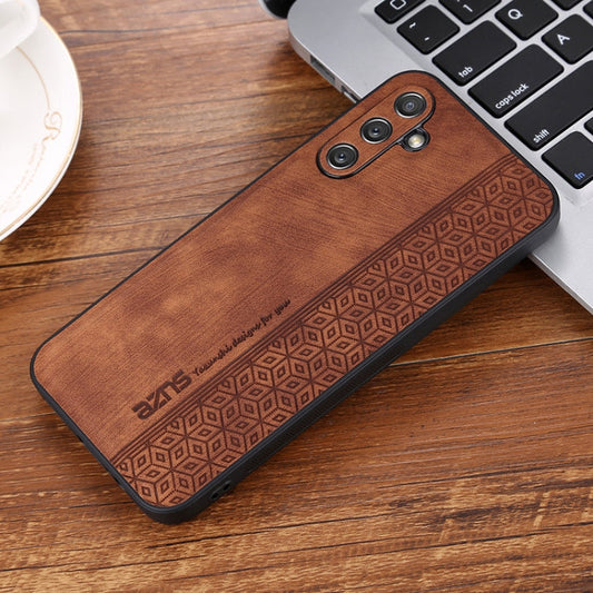 For Samsung Galaxy A34 5G AZNS 3D Embossed Skin Feel Phone Case(Brown)