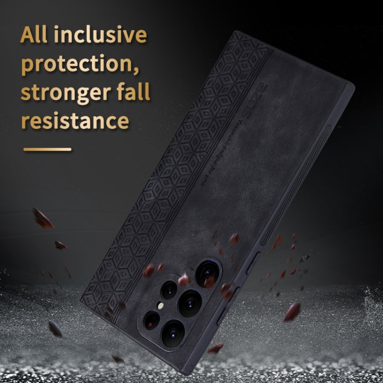 For Samsung Galaxy S24 Ultra 5G AZNS 3D Embossed Skin Feel Phone Case(Black)