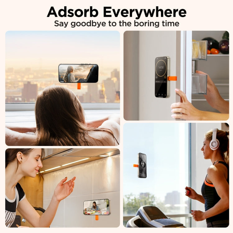 JOYROOM JR-ZS393 Suction Cup Magnetic Phone Holder(White Orange)
