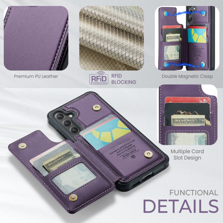 For Samsung Galaxy S24+ 5G CaseMe C22 PC+TPU Business Style RFID Anti-theft Leather Phone Case(Purple)
