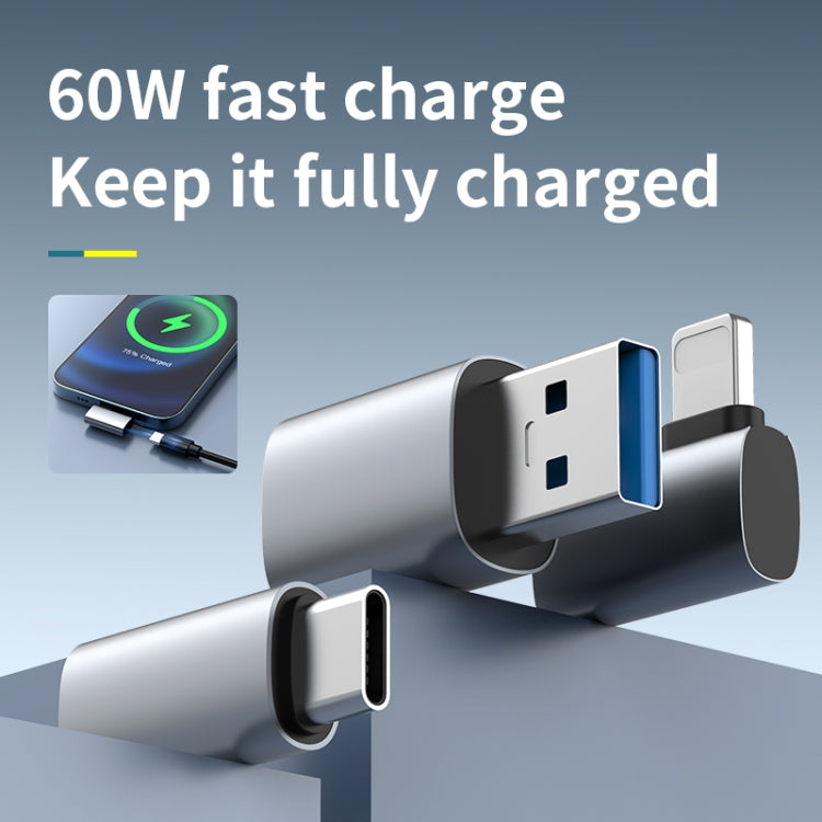 60W USB-A Male to USB-C Female Charging Transfer Adapter