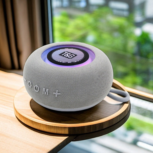 Haut-parleur Bluetooth sans fil portable TWS d'extérieur T&G TG-411 avec lumière colorée RVB (gris)