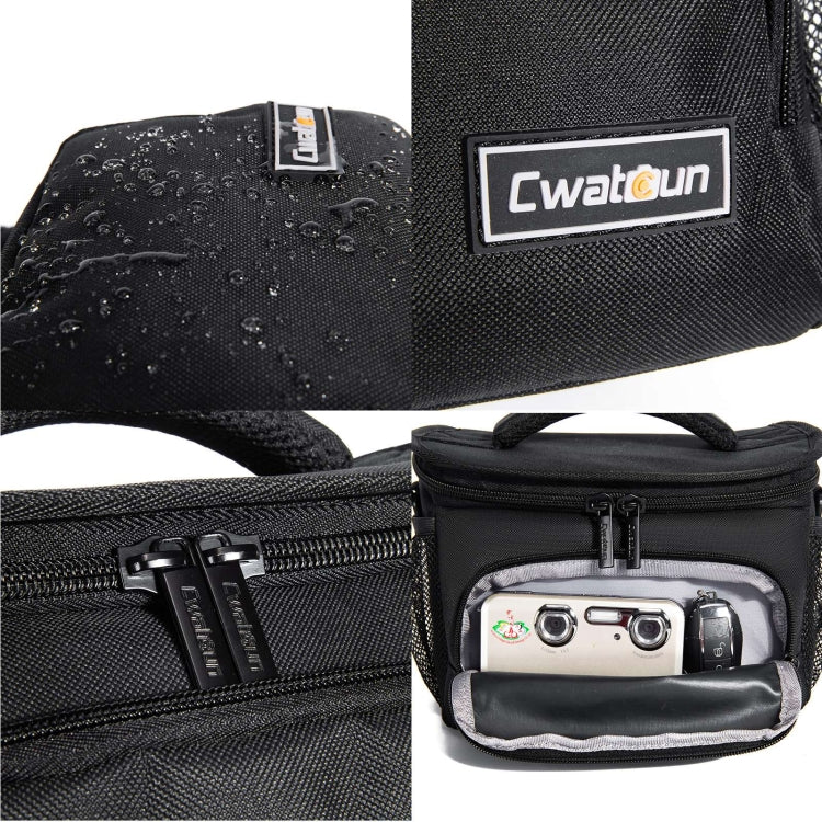 Cwatcun D67 Crossbody Camera Bag Photography Lens Shoulder Bag, Size:36 x 21 x 24cm XL(Black)