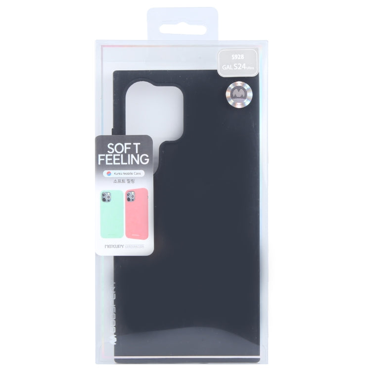 Pour Samsung Galaxy S24 Ultra 5G Étui de téléphone souple en TPU liquide GOOSPERY SOFT FEELING (Noir)