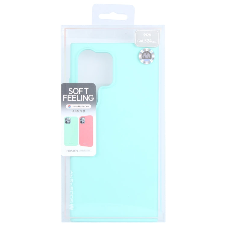 For Samsung Galaxy S24 Ultra 5G GOOSPERY SOFT FEELING Liquid TPU Soft Phone Case(Mint Green)
