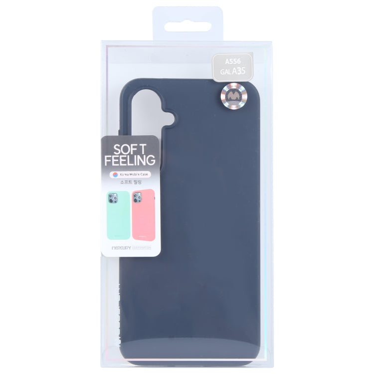 For Samsung Galaxy A35 GOOSPERY SOFT FEELING Liquid TPU Soft Phone Case(Dark Blue)