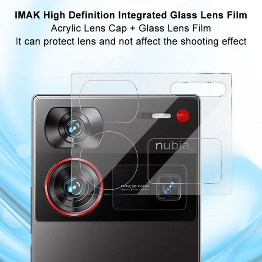 Pour ZTE nubia Z60 Ultra 5G imak Film de protection intégré en verre trempé pour objectif d'appareil photo arrière avec capuchon d'objectif