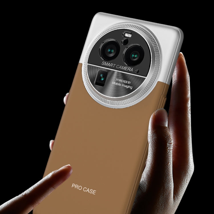 Pour OPPO Find X6 Pro Étui de téléphone antichoc GKK à tenon et mortaise de couleur contrastante (marron)