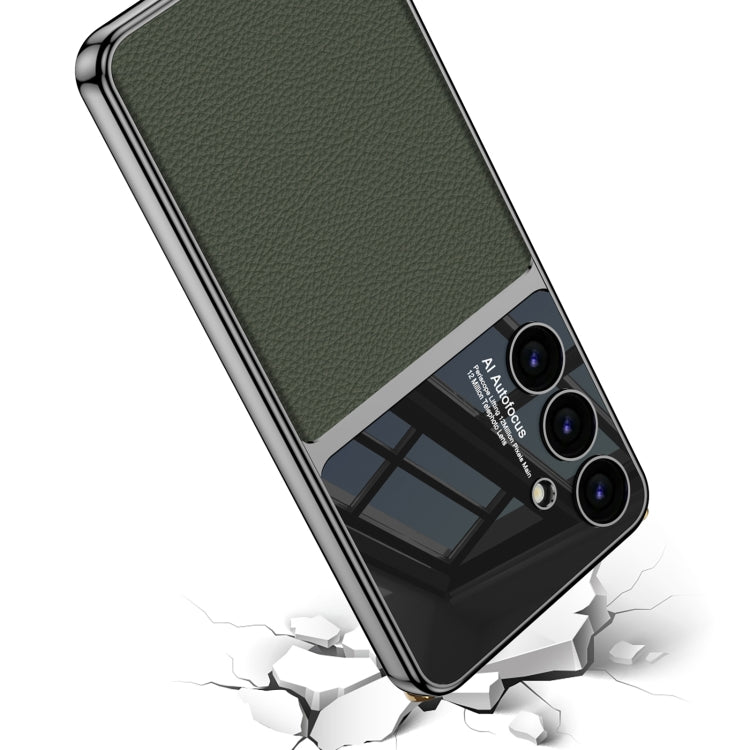 For Samsung Galaxy S24 5G GKK Plating TPU + Leather Full Coverage Phone Case(Green)