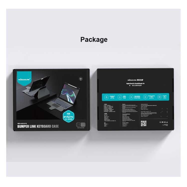 Pour iPad Pro 11 2024 Nillkin Étui Clavier Bumper Link Rétroéclairé