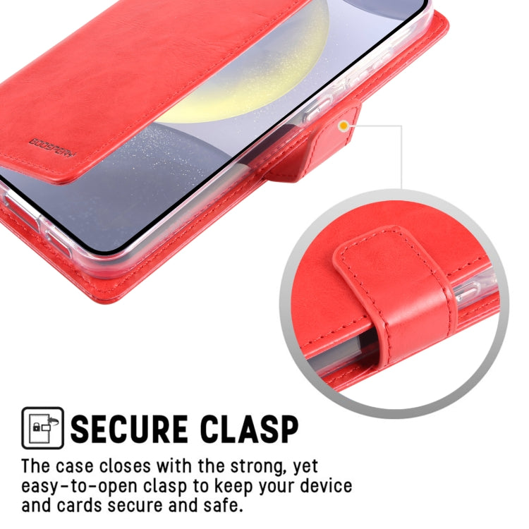 For Samsung Galaxy S24+ 5G GOOSPERY BLUE MOON Crazy Horse Texture Leather Phone Case(Wine Red)