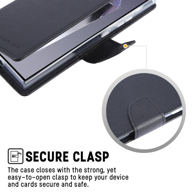 For Samsung Galaxy S24 Ultra 5G GOOSPERY FANCY DIARY Cross Texture Leather Phone Case(Navy Blue)
