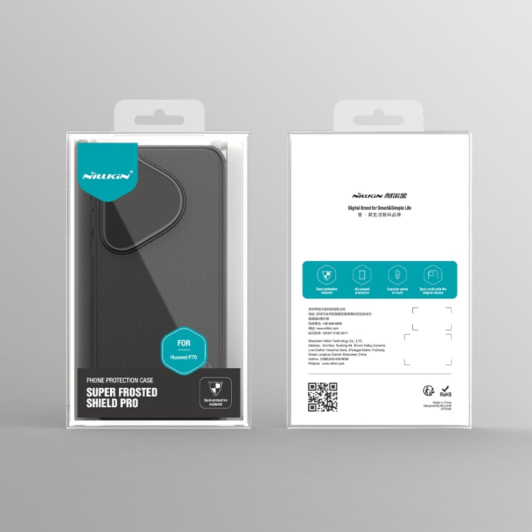 For Huawei Pura 70 NILLKIN Frosted Shield Pro PC + TPU Phone Case(Black)