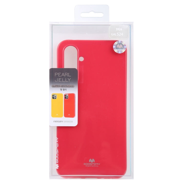 Pour Samsung Galaxy S24 5G Coque de téléphone antichoc en TPU GOOSPERY PEARL JELLY (Rose Rouge)