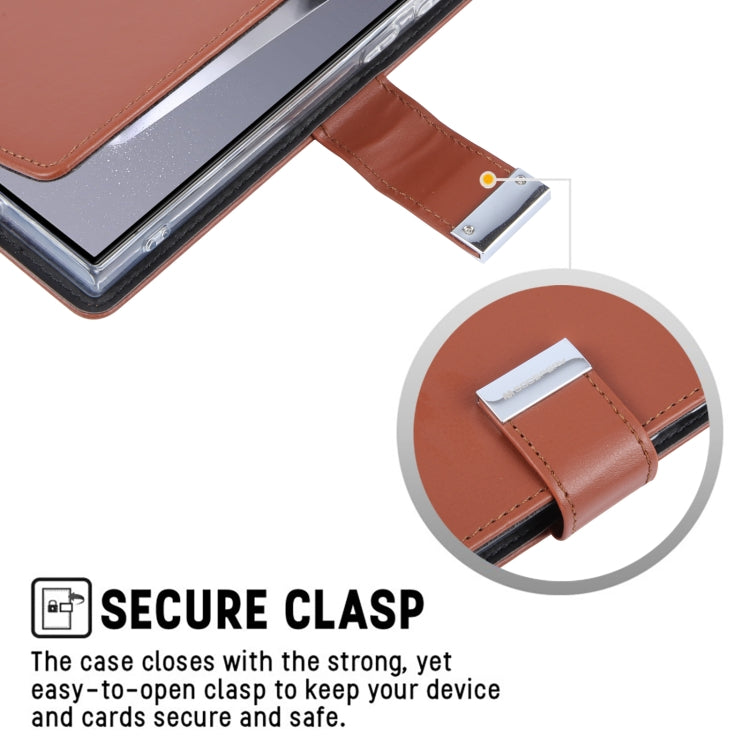 For Samsung Galaxy S24 Ultra 5G GOOSPERY RICH DIARY Crazy Horse Texture Leather Phone Case(Gold)