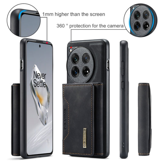 Pour OnePlus 12 DG.MING Série M2 Étui magnétique 3 volets avec porte-cartes (Noir)