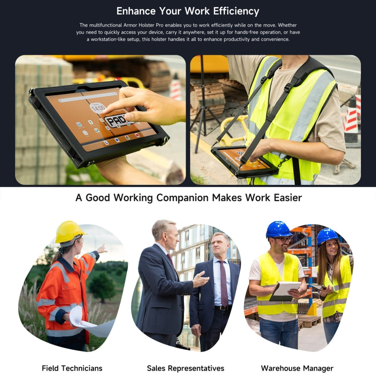 For Ulefone Armor Pad 2 Ulefone 4 in 1 Multi-purpose Tablet Carry Case(Black)