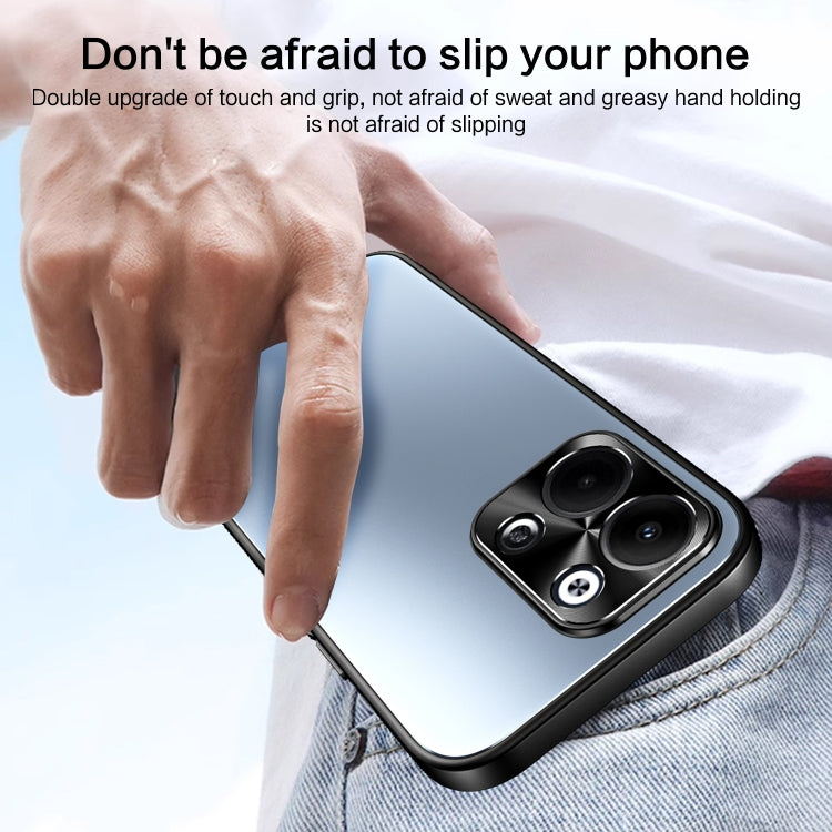 For OPPO Reno9 Pro+ R-JUST RJ-61 Electroplating Frosted TPU + PC Phone Case(Blue)