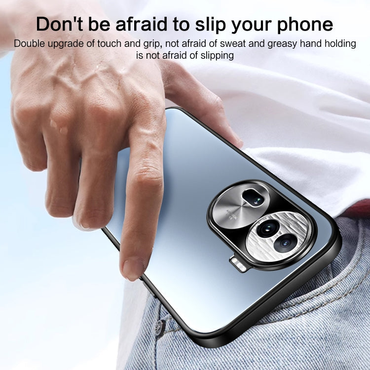 For OPPO Reno11 Global R-JUST RJ-61 Electroplating Frosted TPU + PC Phone Case(Silver)