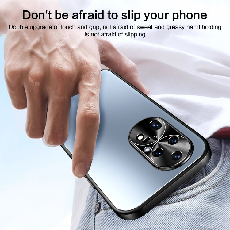 For Huawei P50 Pro R-JUST RJ-61 Electroplating Frosted TPU + PC Phone Case(Blue)