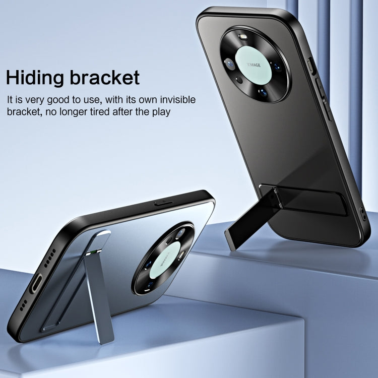 For Huawei Mate 60 R-JUST RJ-61 Electroplating Frosted TPU + PC Phone Case with Holder(Blue)