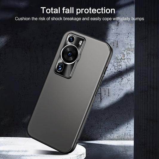 Pour Huawei P60 / P60 Pro R-JUST RJ-61 Coque de Téléphone Givrée en TPU et PC Électroplaquée avec Support (Argent)