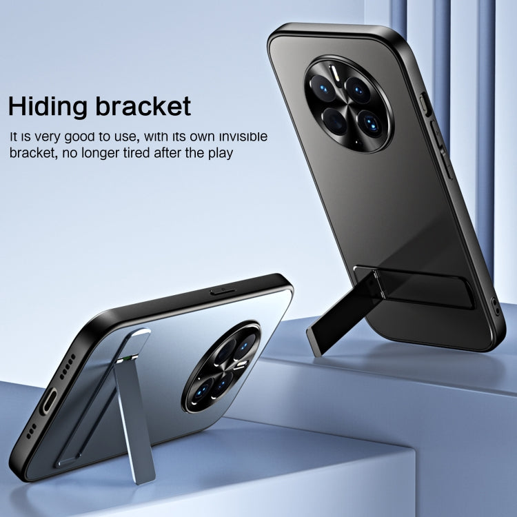 For Huawei Mate 50 Pro R-JUST RJ-61 Electroplating Frosted TPU + PC Phone Case with Holder(Silver)