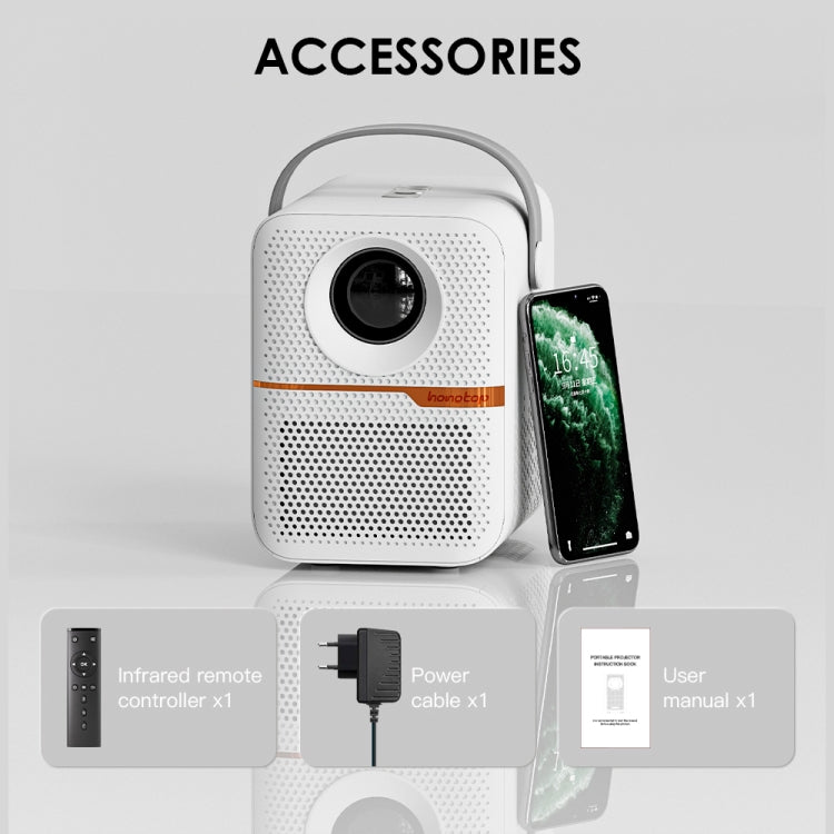 GXMO P10 Android 10 OS HD Portable WiFi Projector, Plug Type:AU Plug(White)