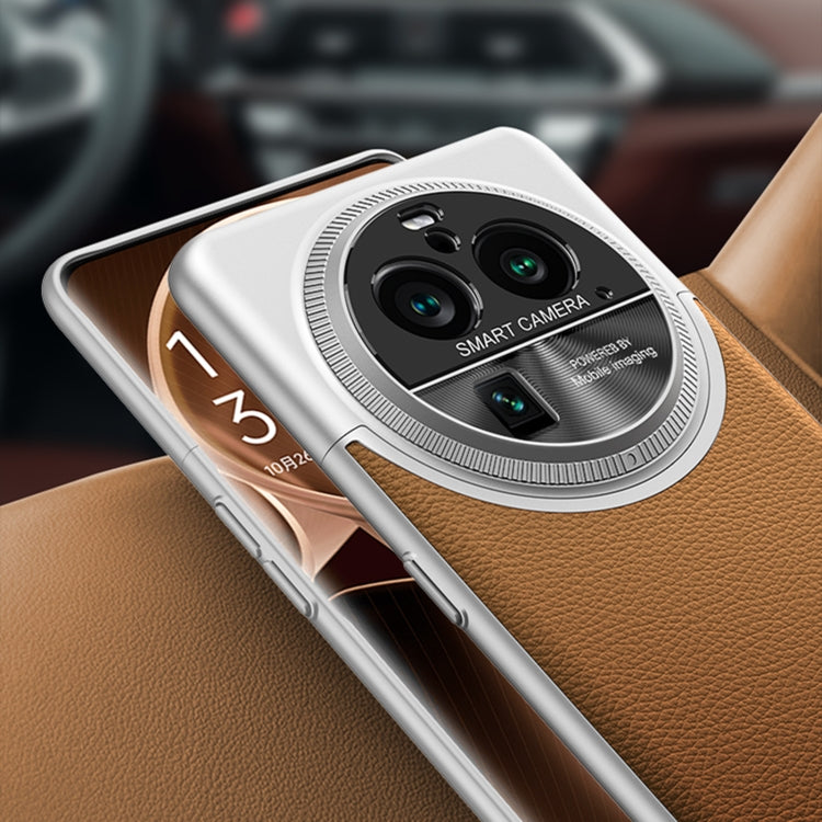 For OPPO Find X6 GKK Mortise-Tenon Connection Contrast Color Leather Shockproof Phone Case(Brown)