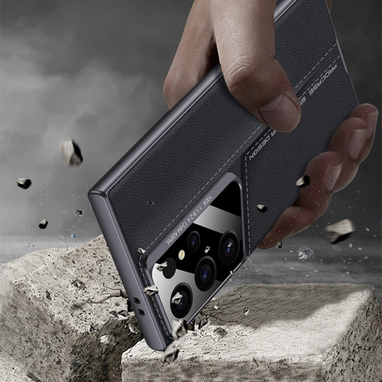 For Samsung Galaxy S24 Ultra 5G GKK Blade Ultra-thin Leather Full Coverage Phone Case(Grey)