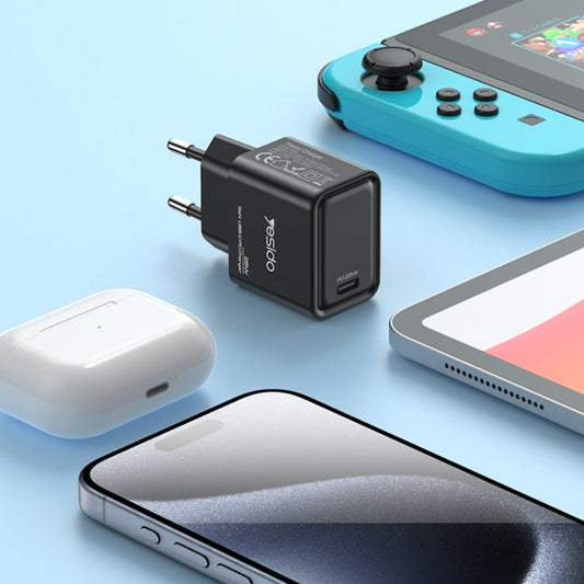 Chargeur GaN à charge rapide Yesido YC62 PD 25W avec interface USB-C/Type-C (prise UE)