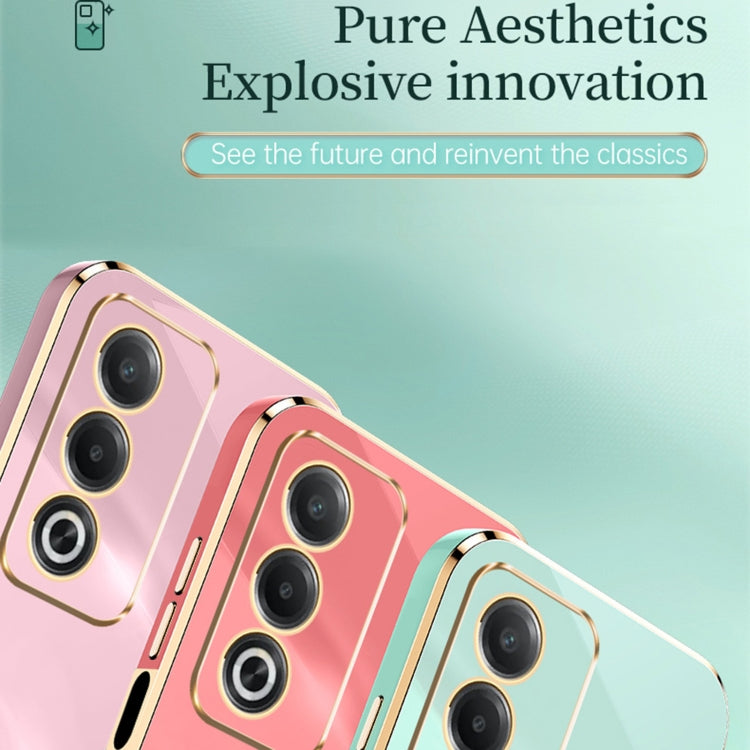 For OPPO A3 Pro India XINLI Straight Edge 6D Electroplate TPU Phone Case(Pink)