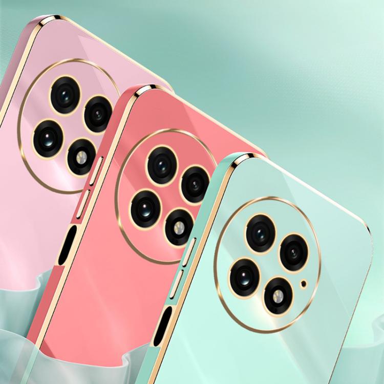 For OnePlus 13 XINLI Straight 6D Plating Gold Edge TPU Phone Case(Black)