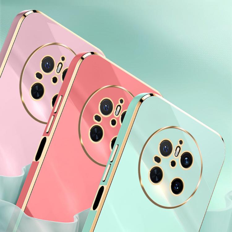 For Huawei Mate 70 XINLI Straight 6D Plating Gold Edge TPU Phone Case(Hawthorn Red)