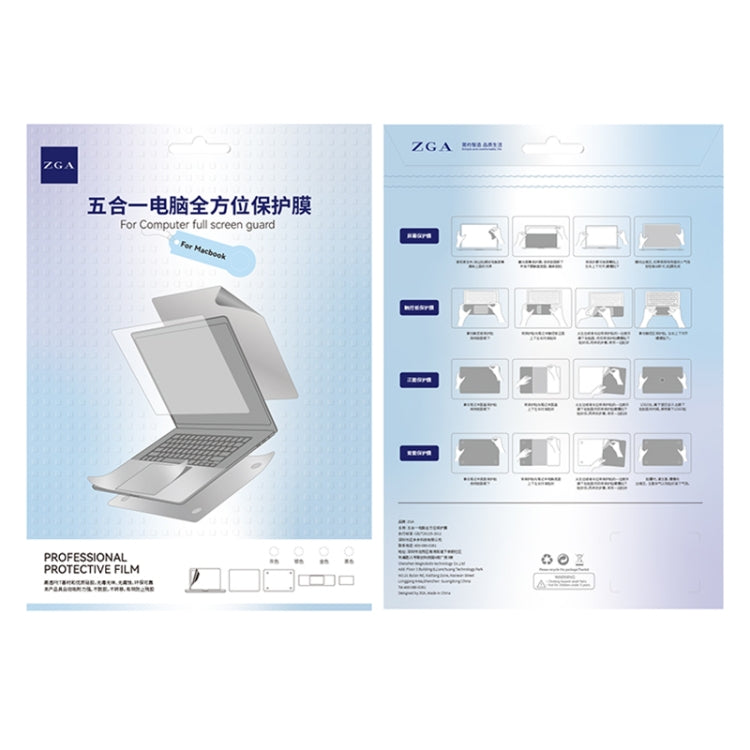 Pour MacBook Pro 13,3 pouces 2020 ZGA Film protecteur intégral 5 en 1 pour ordinateur portable (argent)