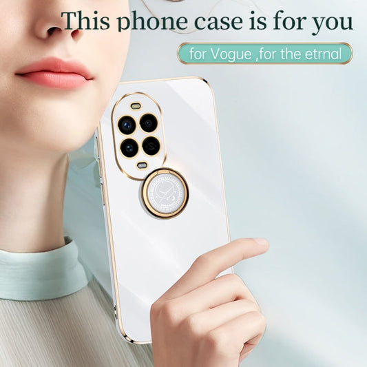 Pour Huawei Nova 13 Pro Coque antichoc en TPU plaqué or 6D XINLI avec anneau (rose)