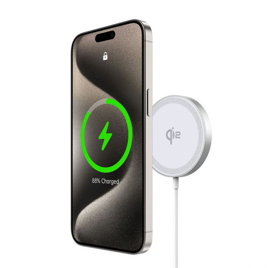 Chargeur sans fil à aspiration magnétique MagSafe Qi2 DUZZONA W18 15W (Blanc)